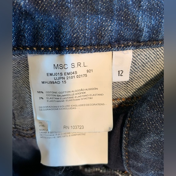 Armani Collezioni High Rise Dark Wash Wide Leg Denim Jeans Size 12 - Picture 3 of 6